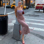 Robe longue d'été contrastée pour femmes