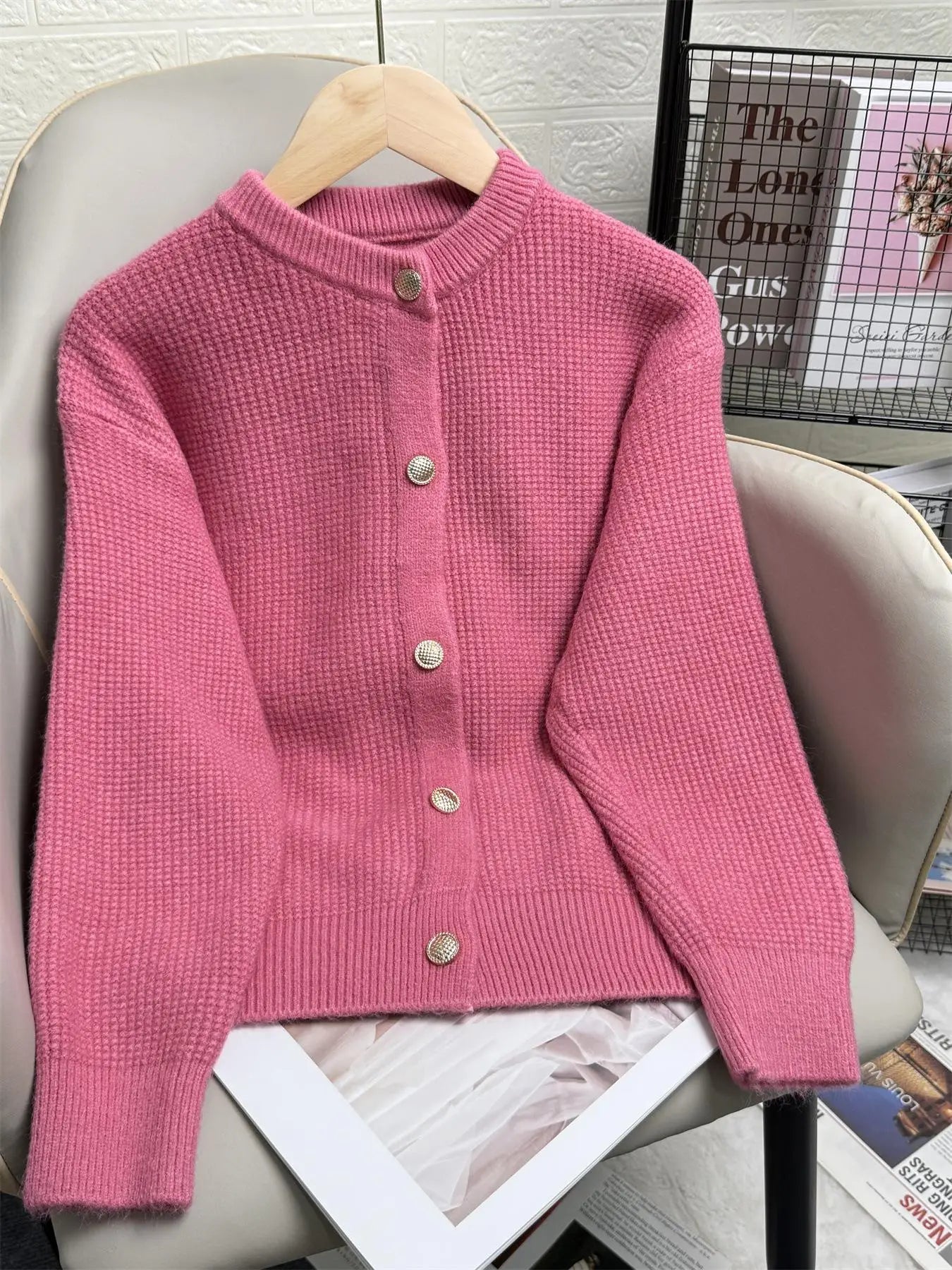 Cardigan en tricot ajouré pour femmes