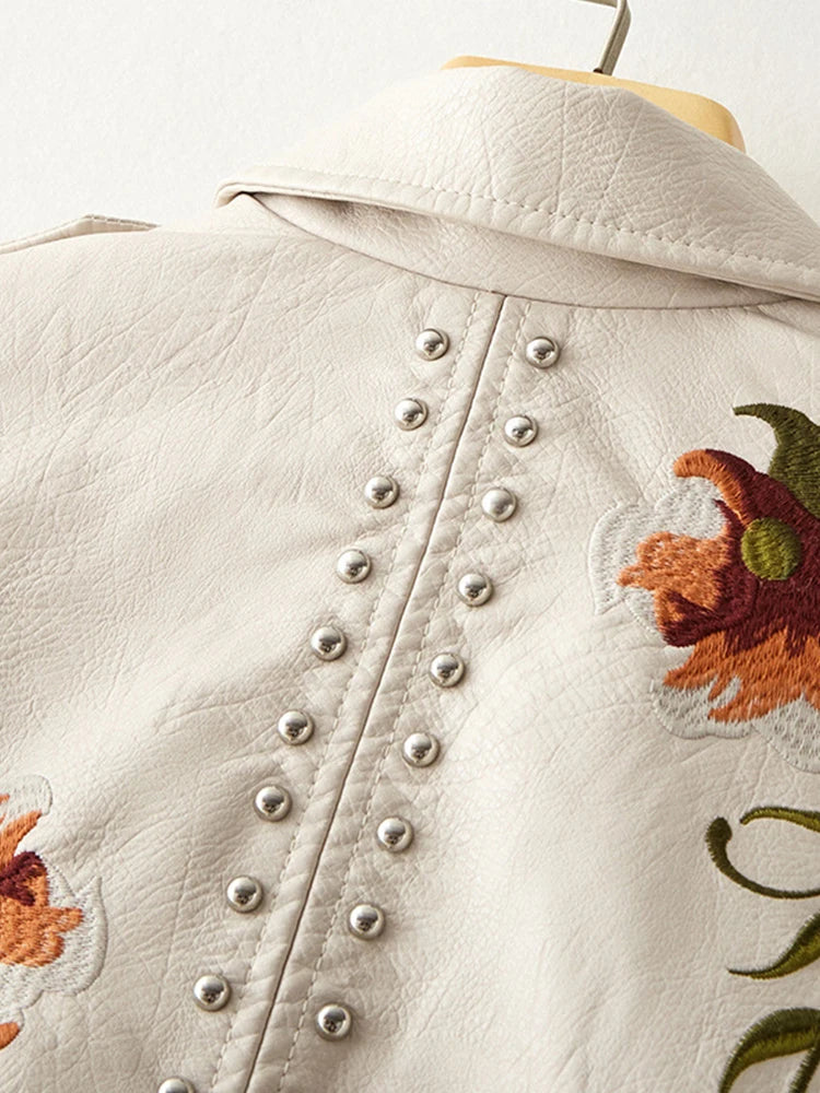 Blouson en similicuir souple pour femmes