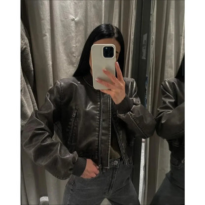 Veste Femme – Similicuir Délavé