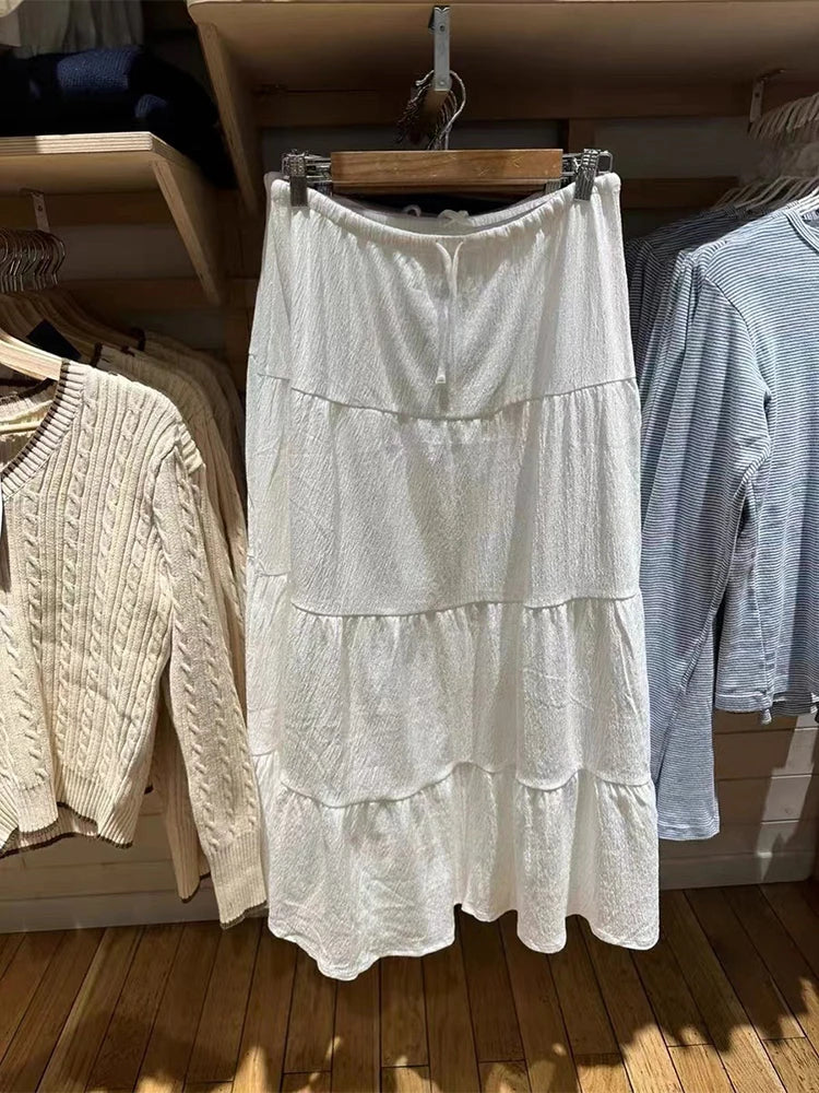 Jupe longue en coton à fleurs roses pour femmes