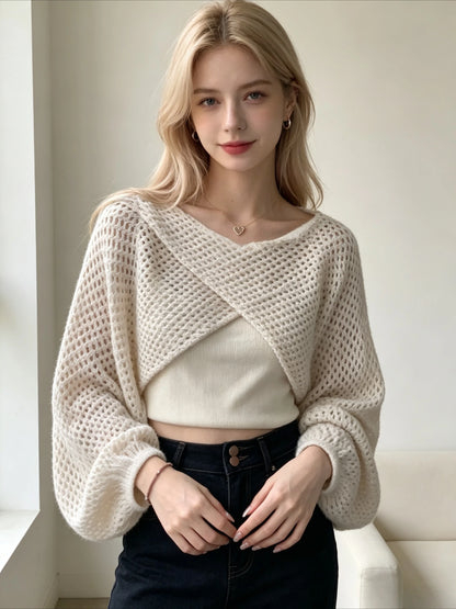 Ensemble en Maille Femme – Haut Court et Débardeur Streetwear