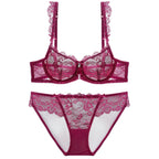 Ensemble de soutien-gorge Push-Up en dentelle et culotte pour femmes