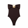 Maillot de bain une pièce noir sans bretelles pour femmes