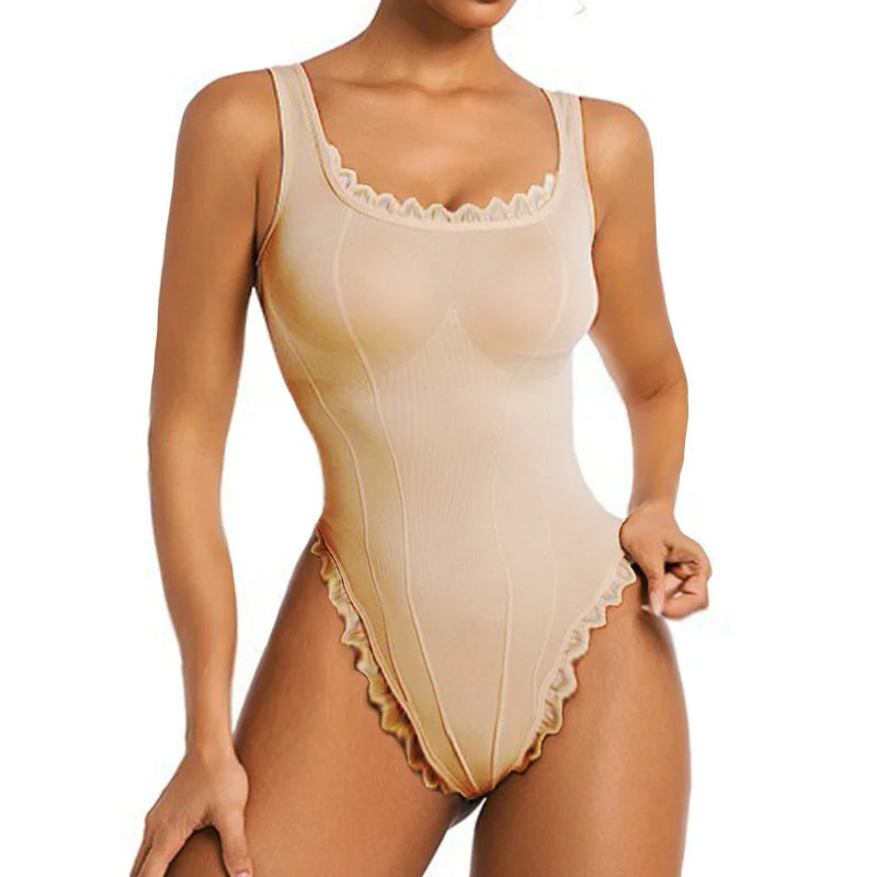 Body avec dentelle et col carré pour femmes