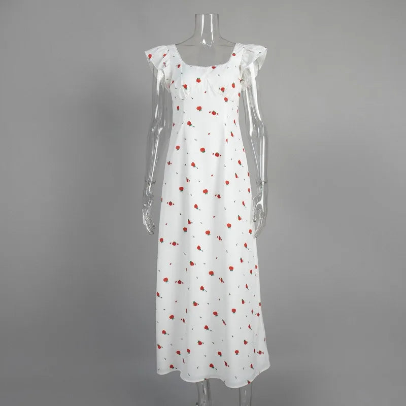 Robe imprimée de roses pour femmes