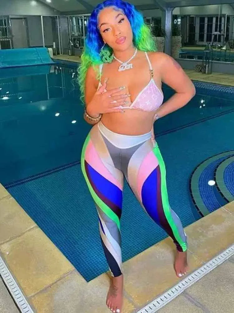 Legging à empiècements contrastés pour femmes