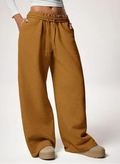 Pantalon large en molleton élastique avec doublure polaire pour femmes