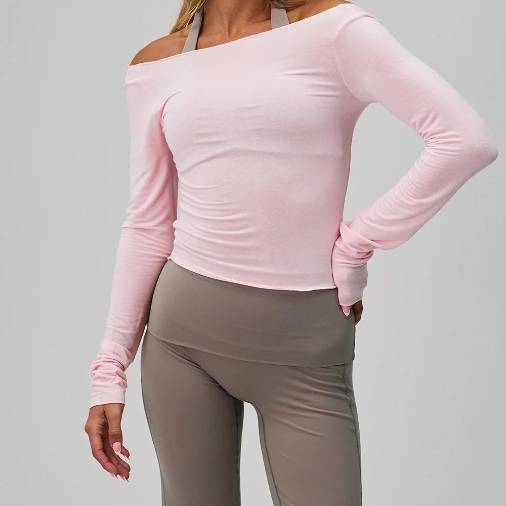 T-shirts et hauts courts sexy à épaules dénudées pour femmes