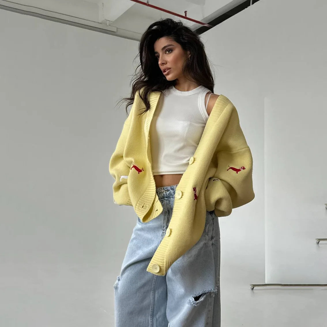 Cardigan à manches longues pour femmes