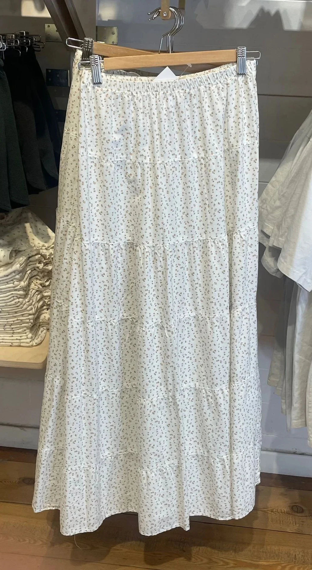 Jupe longue en coton à fleurs roses pour femmes