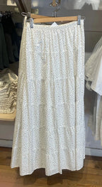 Jupe longue en coton à fleurs roses pour femmes