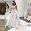 Robe de mariée élégante en dentelle à fleurs 3D pour femmes