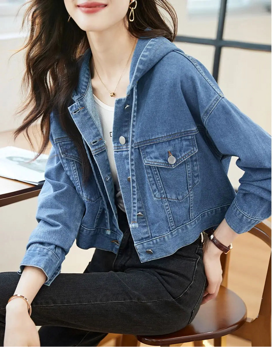Veste en Jean à Capuche Femme – Style Vintage