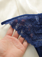 Ensemble de 7 pièces string sans trace en dentelle brodée avec lettres pour femmes
