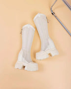 Bottes genou haute à plate-forme pour femmes