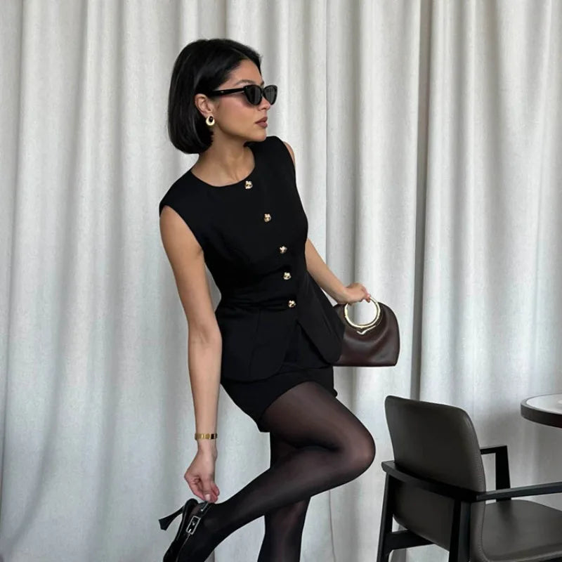 Ensemble deux pièces jupe et blazer pour femmes