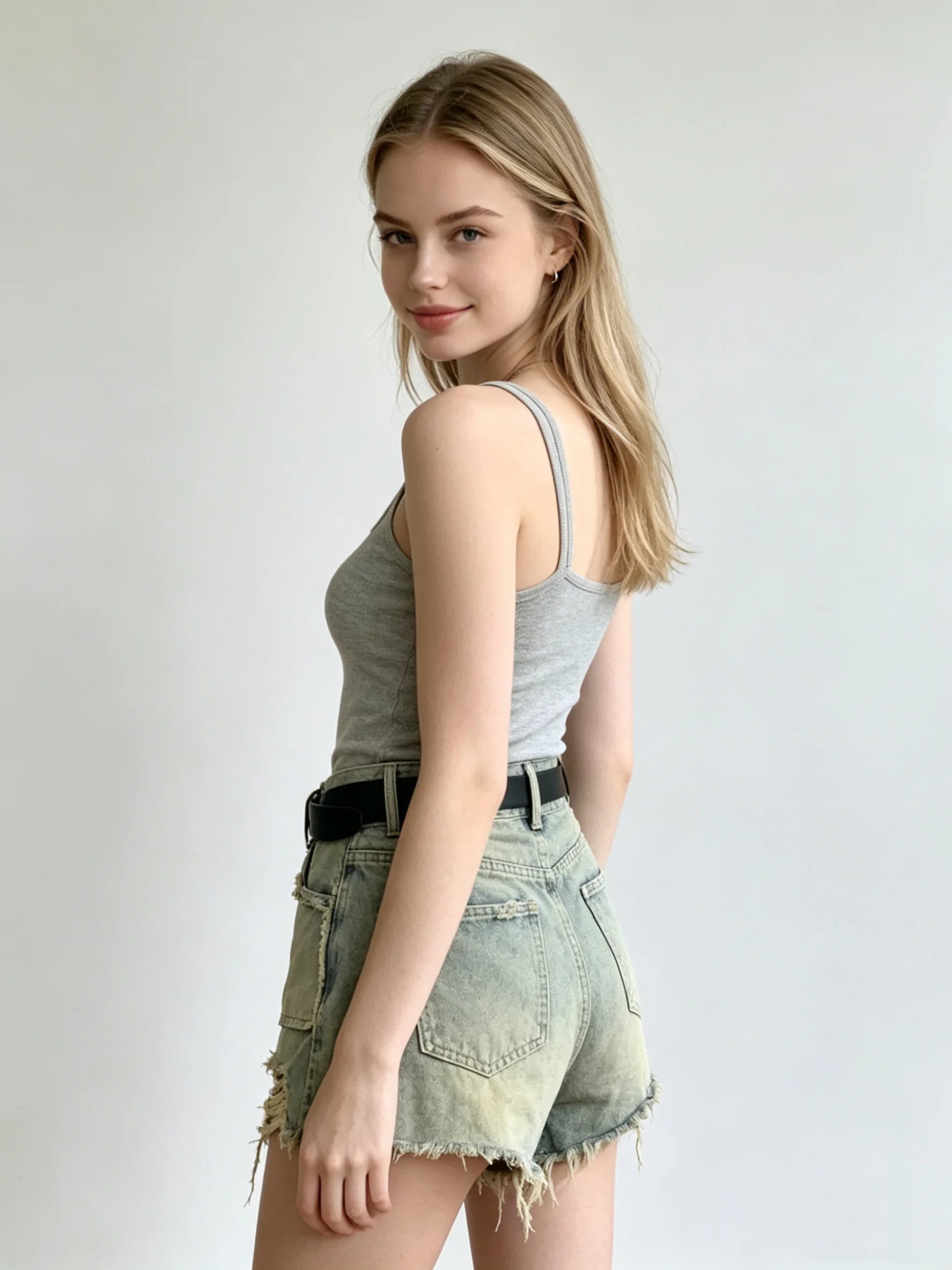Short en jean déchiré bleu pour femmes
