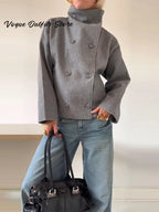 Manteau court en laine pour femmes