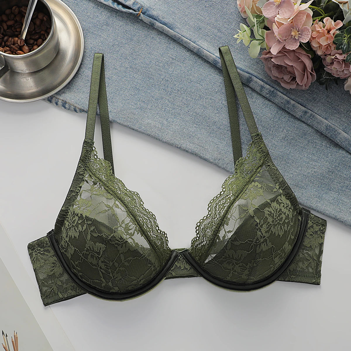 Soutien-gorge ultra-fin en dentelle pour femmes