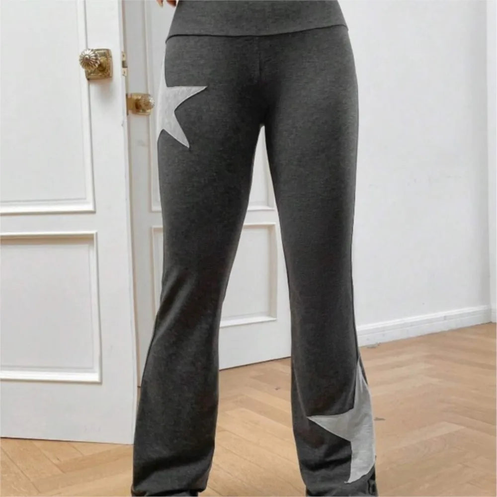 Pantalon long avec motif étoile pour femmes