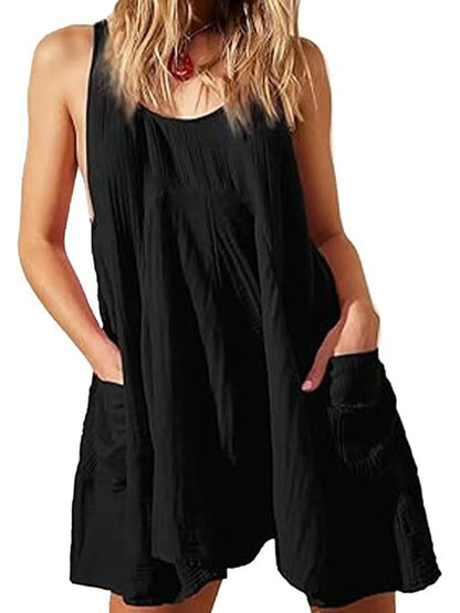 Robe Courte Ample Femme – Unie et Sans Manches