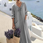 Robes longues décontractées de couleur unie pour femmes