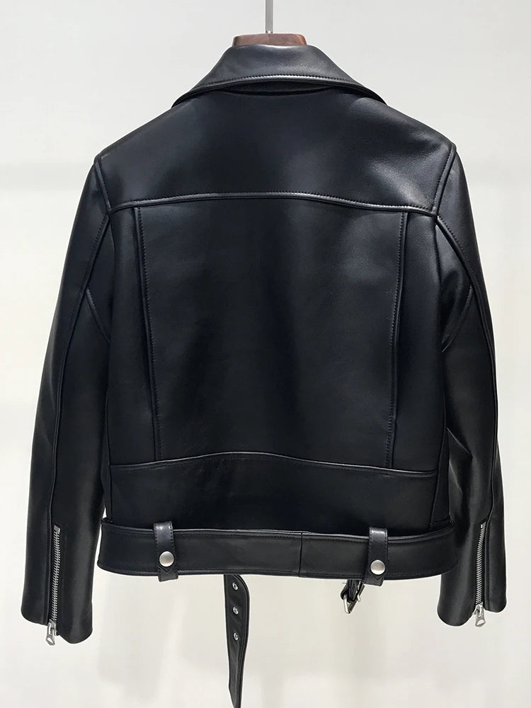 Veste en similicuir PU pour femmes