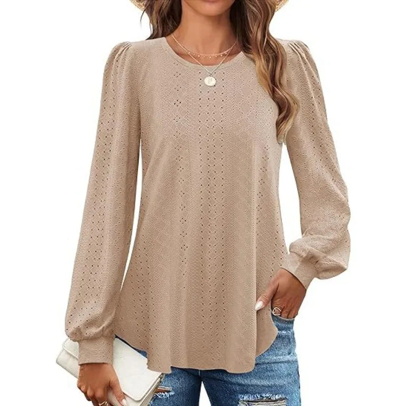 T-shirt à manches longues décontracté lâche pour femmes