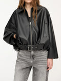Veste en faux cuir pour femmes