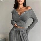 Pyjama moulant à manches longues pour femmes