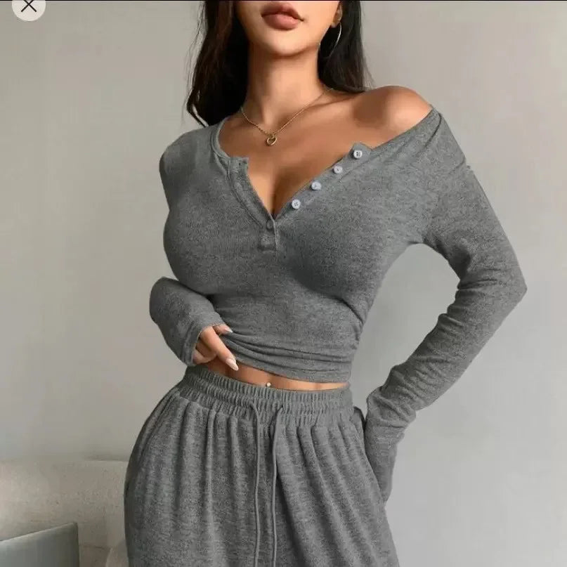 Pyjama moulant à manches longues pour femmes