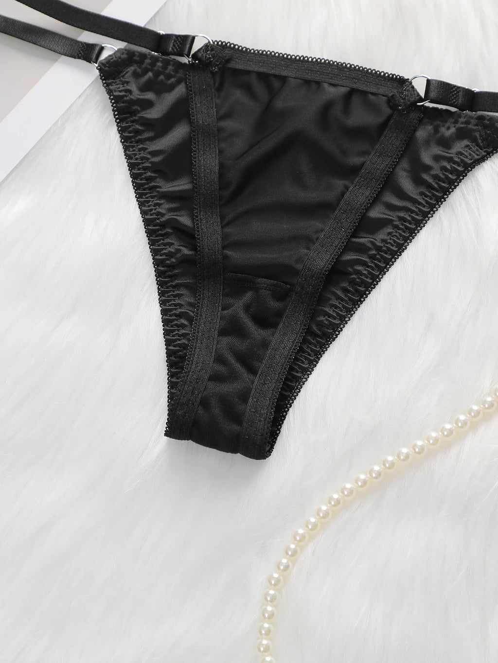 Ensemble de sous-vêtements sexy de couleur unie brillant pour femmes