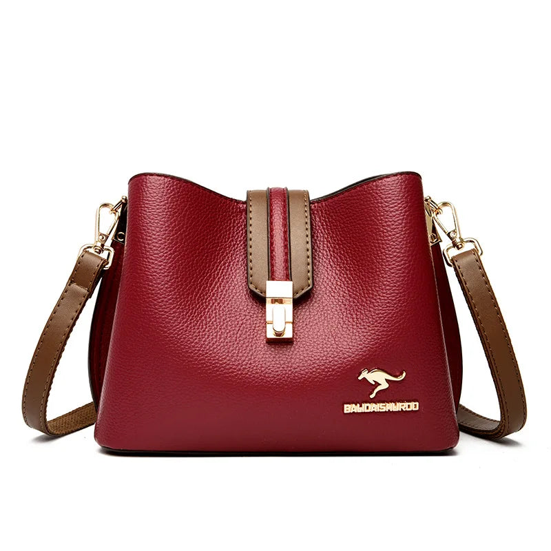 Sac seau en cuir souple pour femmes