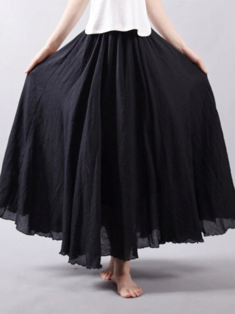 Jupe Longue Femme en Lin – Taille Haute