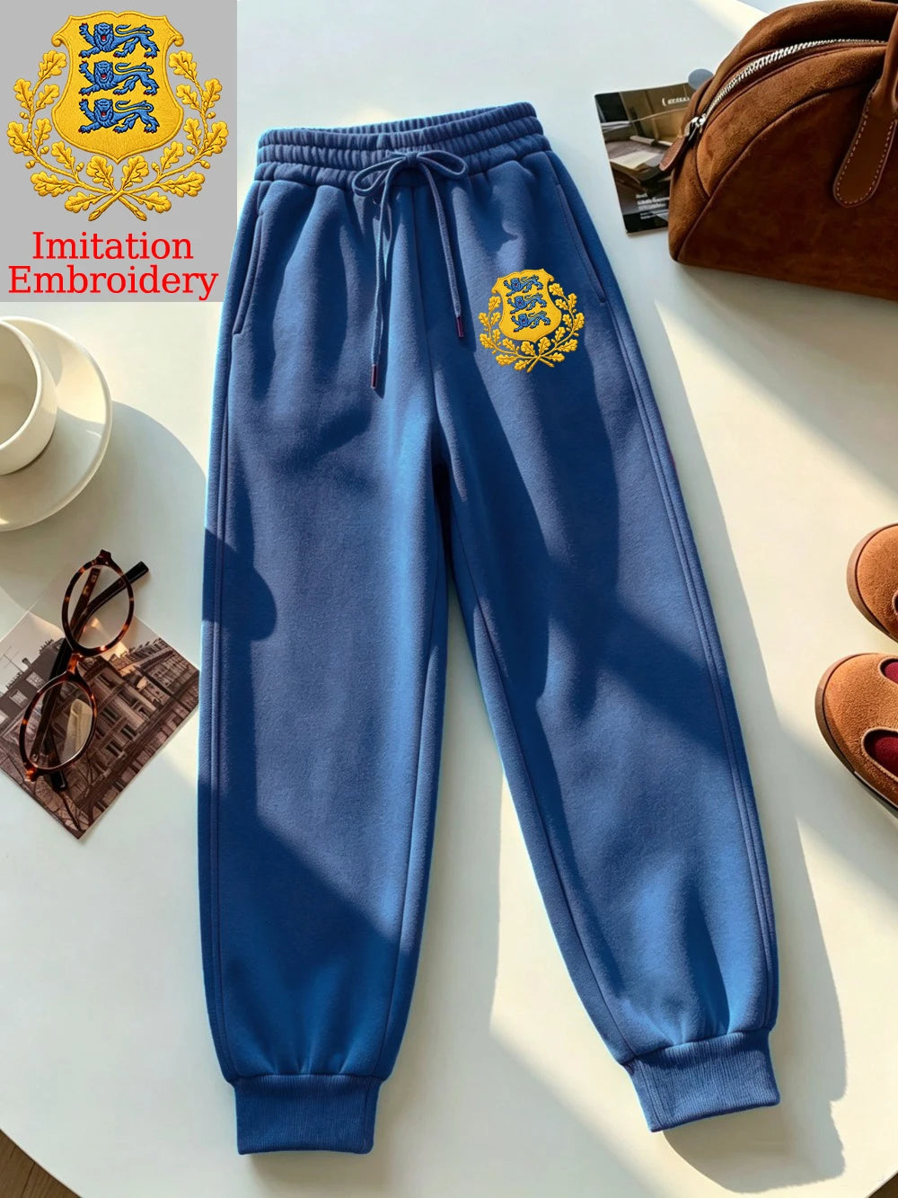 Pantalon de jogging imprimé emblème estonien pour femmes