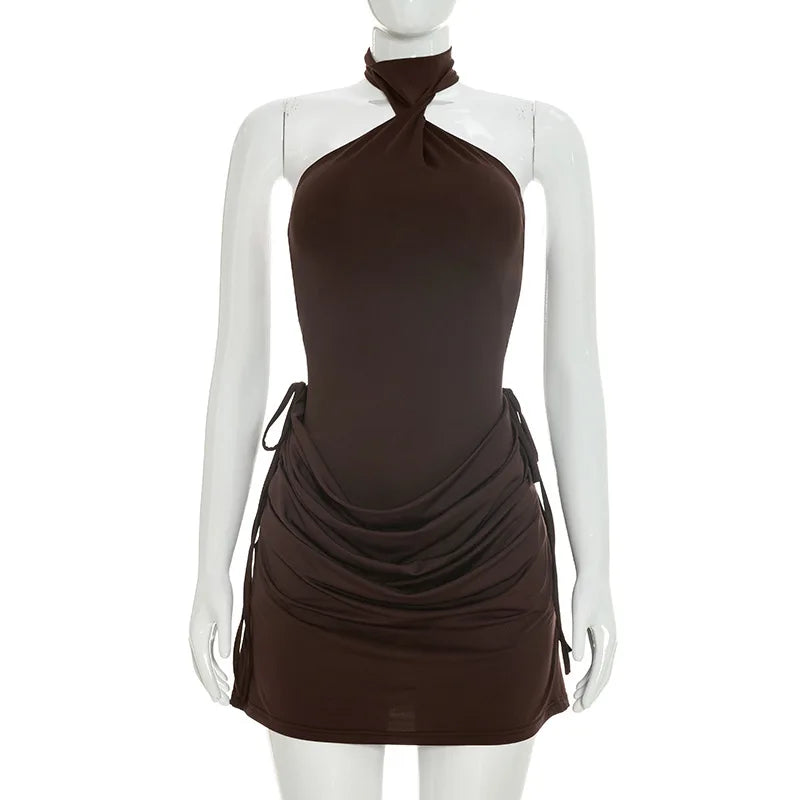 Robe mini dos nu sexy pour femmes