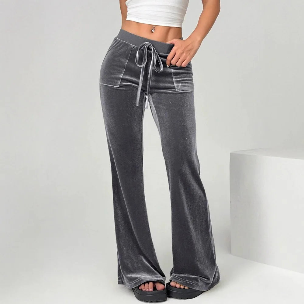Pantalon évasé taille haute pour femmes