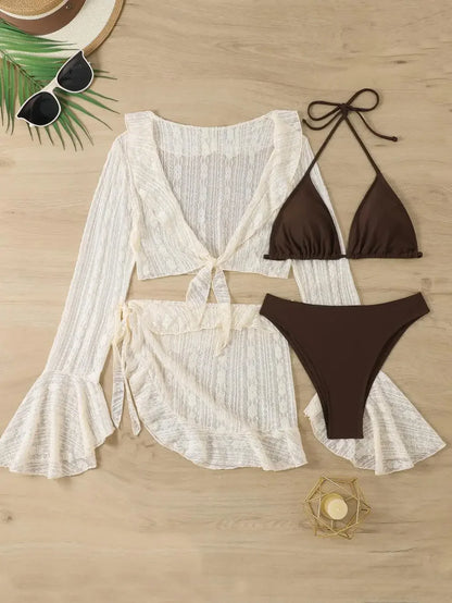 Ensemble Maillot de Bain Vintage Femme – 4 Pièces