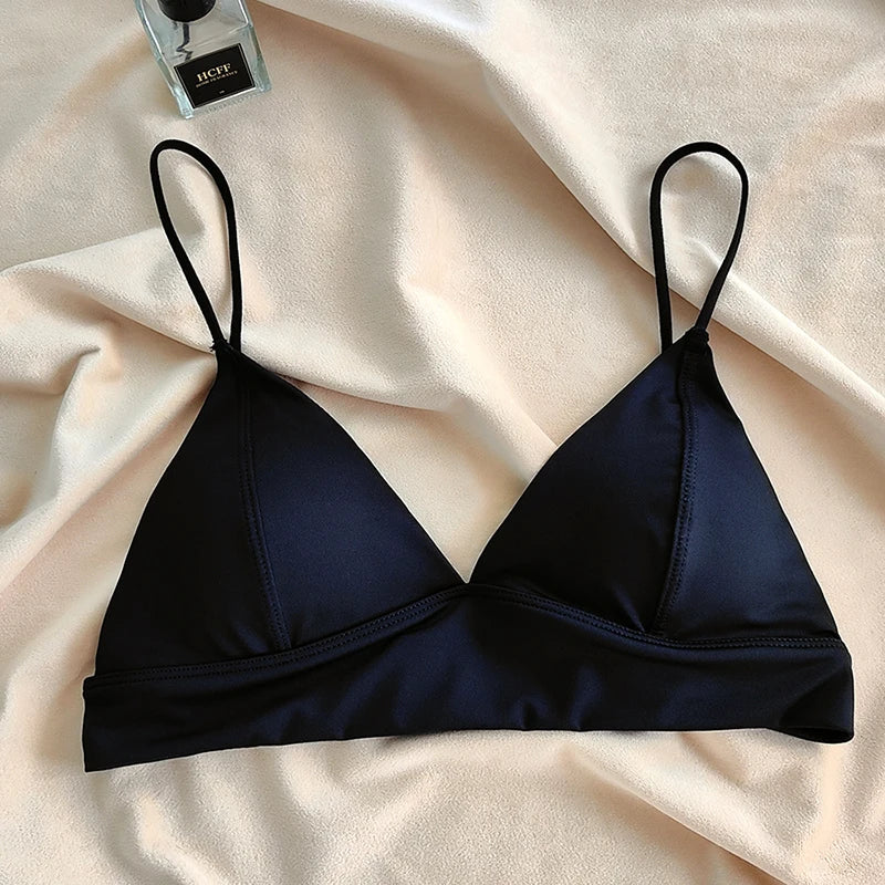 Soutien-gorge triangle sans coutures imprimé léopard pour femmes