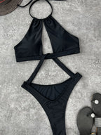 Maillot de bain une pièce monokini sexy à découpes et dos nu pour femmes