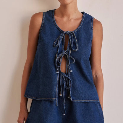Ensemble 2 Pièces en Jean Femme – Short Ample