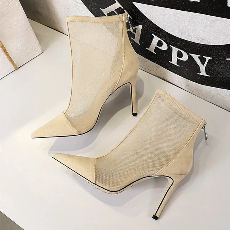 Bottines creuses en maille pour femmes