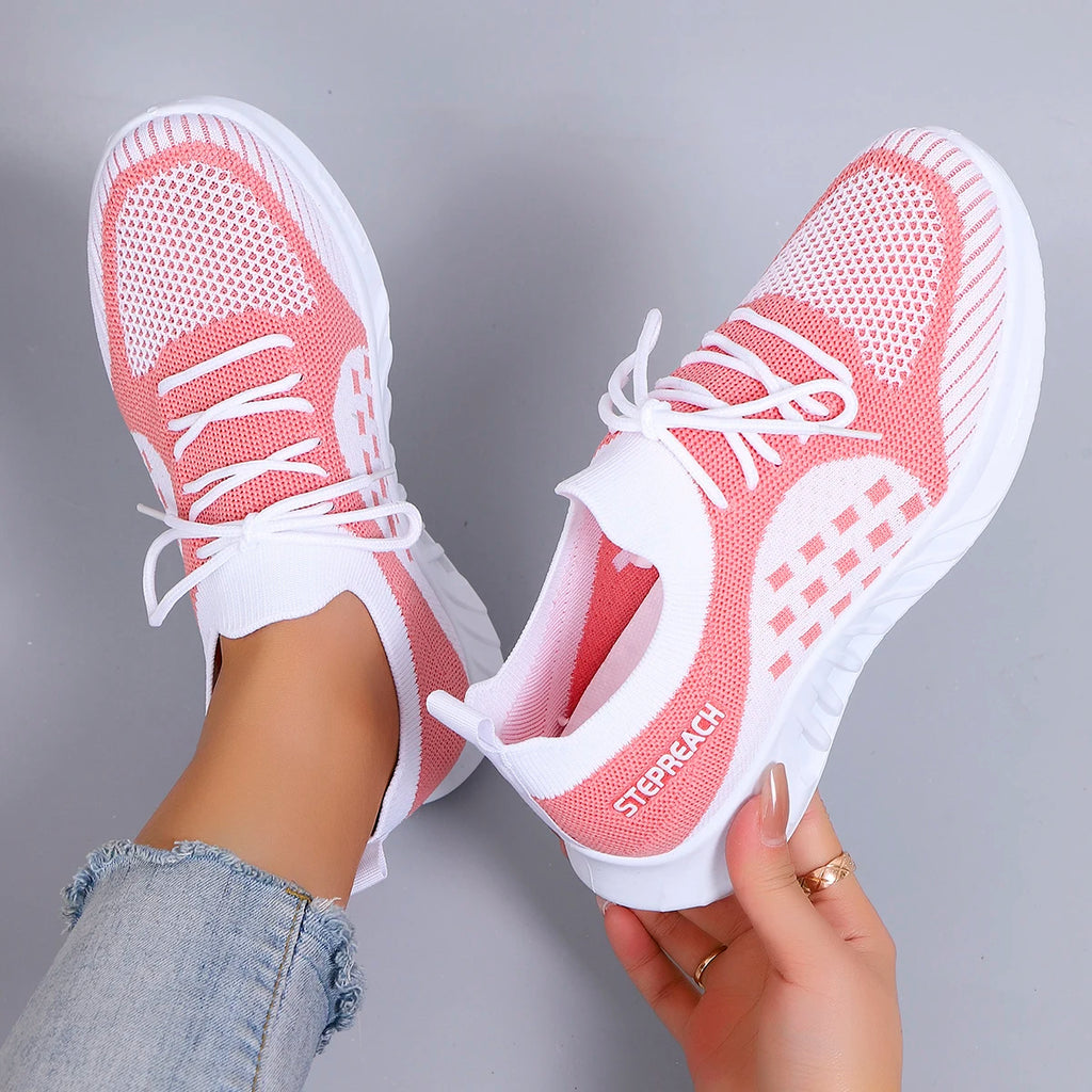 Baskets plates d'été en maille respirante pour femmes