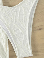 Maillot de bain trois pièces avec jupe froissée pour femmes