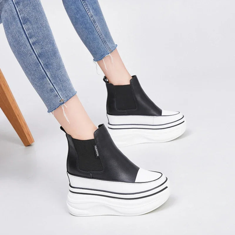 Baskets en cuir véritable pour femmes