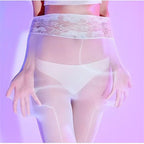 Bas sexy en dentelle taille haute pour femmes
