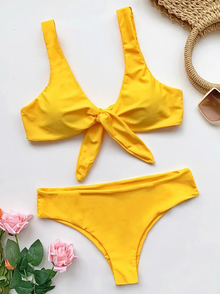 Maillot de bain deux pièce taille haute pour femmes