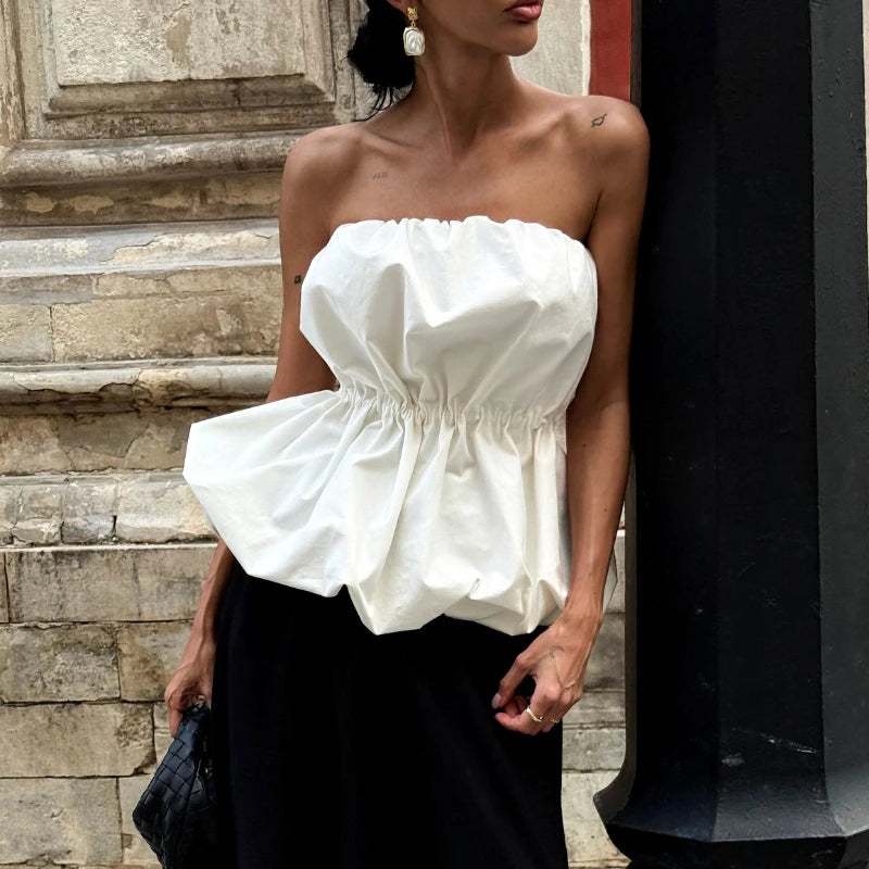 Bustier Blanc Sans Bretelles Femme – Look Chic
