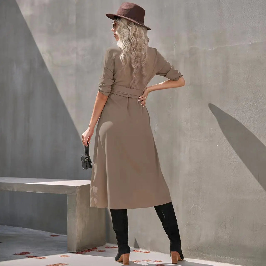 Robe chemise à manches longues pour femmes